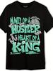 [Plus Size T-Shirt] Black Urban Graphic Tee - 'MIND OF A HUSTLER HEART OF A KI