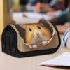 1 ks dvoupatrový výklopný penál - Hamster v krabici, Prostorná a přenosná polyesterová taška na tužky se zipem, Perfektní pro organizaci ve škole i mimo ni