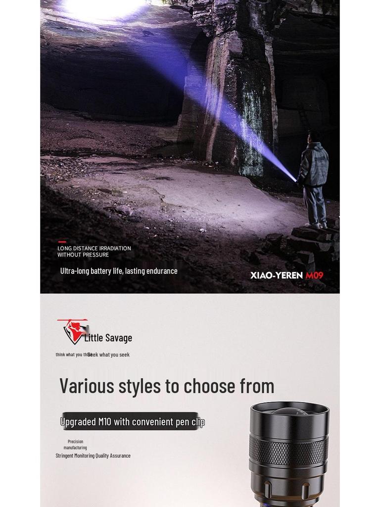 Rechargeable LED Outdoor Flashlight with Telescopic Zoom and Multifunctional Long-Range Emergency Lighting