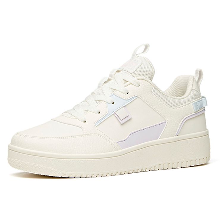 Anta Lifestyle Series Non-Slip Wear-Resistant Low-Top Skate Shoes Women Sneakers White Purple 922358066-22