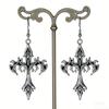Gothic Flame Crosses Dangle Earrings Punk Rock Earrings Hip Hop Jewelry Alloy Texture Suitable for Women Men Present