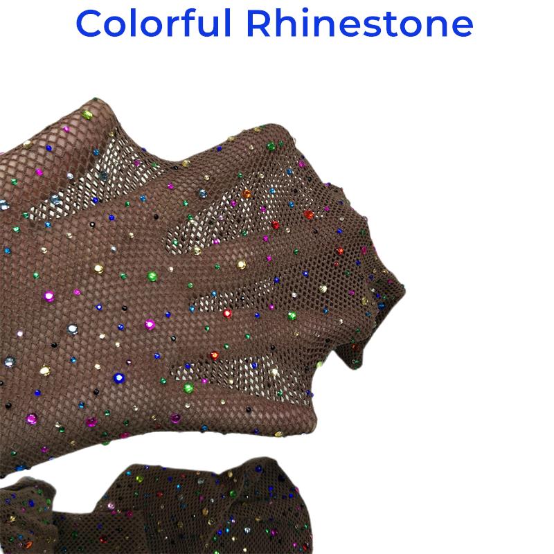 Zomer Dames Glanzende Visnet Panty's Bling Gekleurd En Zilveren Strass Visnet Leggings Glitter Dans Glitter Gaas Panty's