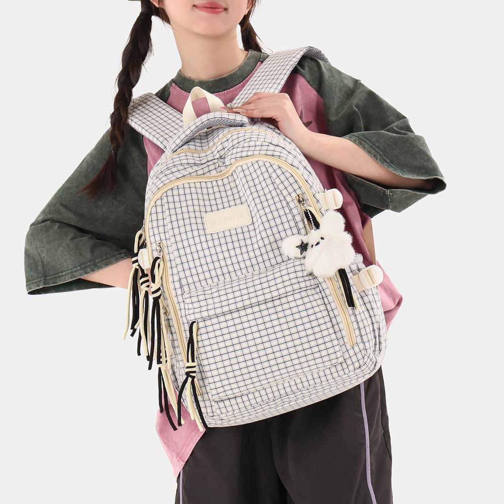 Zaino scolastico nuovo zaino scolastico di alto valore zaino a quadri dolce studenti delle scuole medie zaino leggero per viaggi grande capacità zaino da donna