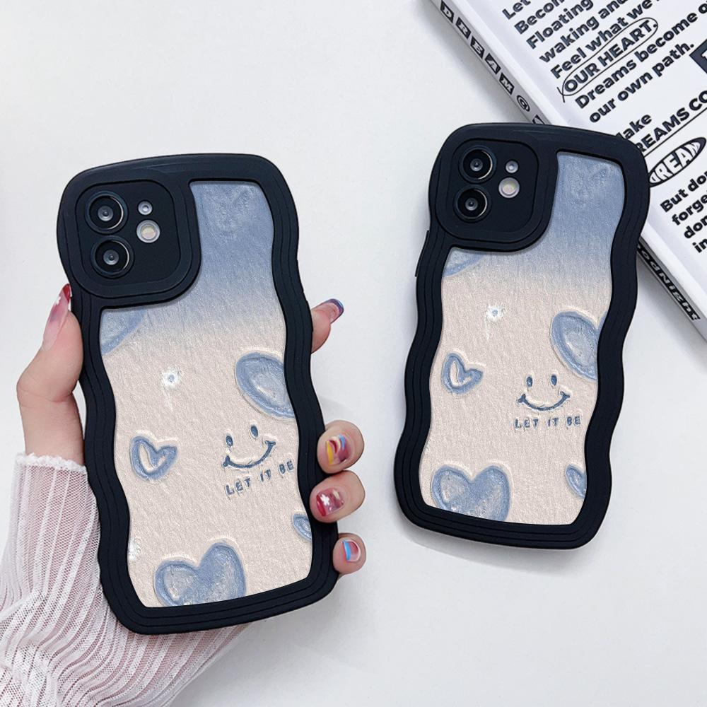 Mobile Phone Cases for iPhone 11 13 XR 15 Pro Max 12 14 Pro Max Case iPhone 16 7 Plus 8 Plus XS Max Big Wave Solid Color Cartoon Anti-drop Waterproof