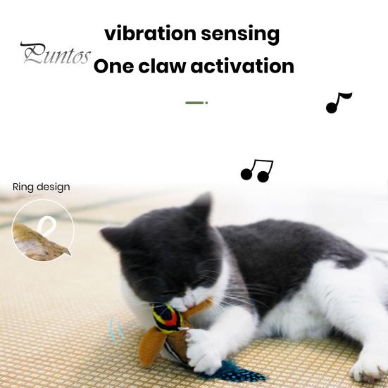 Interaktivní hračky pro kočky Závěsný plyšový pták Simulace pískavého zvuku Hračka s upoutávkou na ptáky Hravá zábava Bond s vaším mazlíčkem Kotě štěbetající hračka pro kočky