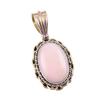 Natural Pink Opal Gemstone 925 Solid Sterling Silver Two Tone Pendant 1.50" q1W89