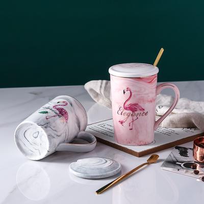 Creative Marble Pattern Couple Mug Colored Flamingo Ceramic Cup Tea Milk Coffee Mug Sell Well Indoor Office Gift Cups Drinkware
