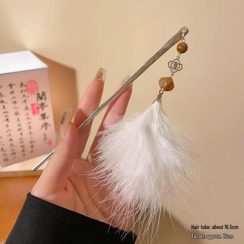 Exquisite Pfirsichblüten Quaste Haarnadel für Hanfu Hochsteckfrisur