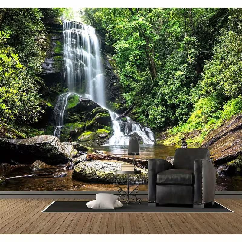 

2D Natural Rainforest Waterfall Wall Tapestry Scenic Landscape Background Cloth 47.2x31.5inch/120*80cm