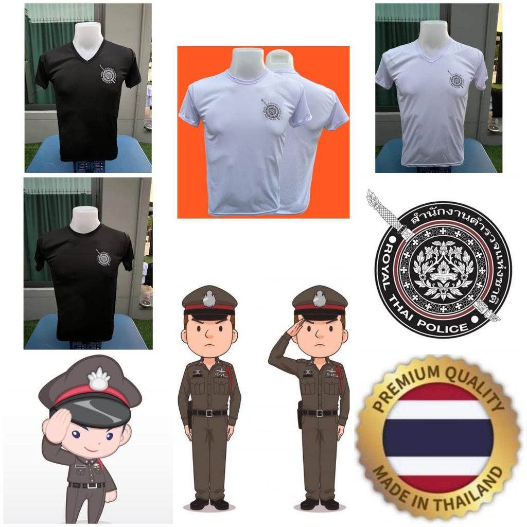T Shirt Royal Thai Police Thailand Undershirt V Neck O Neck Round Neck Short Sleeve  Print Quick Dry National Uniform Men Women Unisex