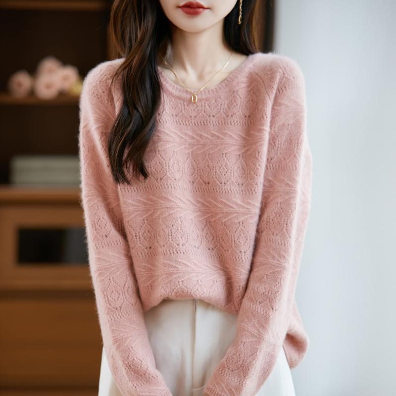Women's cashmere sweater Qinghe cashmere 30% cashmere 70% wool autumn and winter pullover warm and fashionable