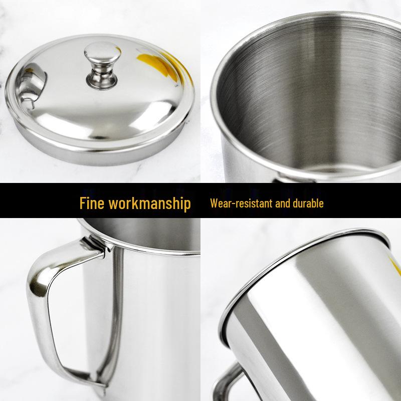 Thickened 304 Stainless Steel Drinking Cup with Lid for Kindergarten Students - Multiple Sizes Available