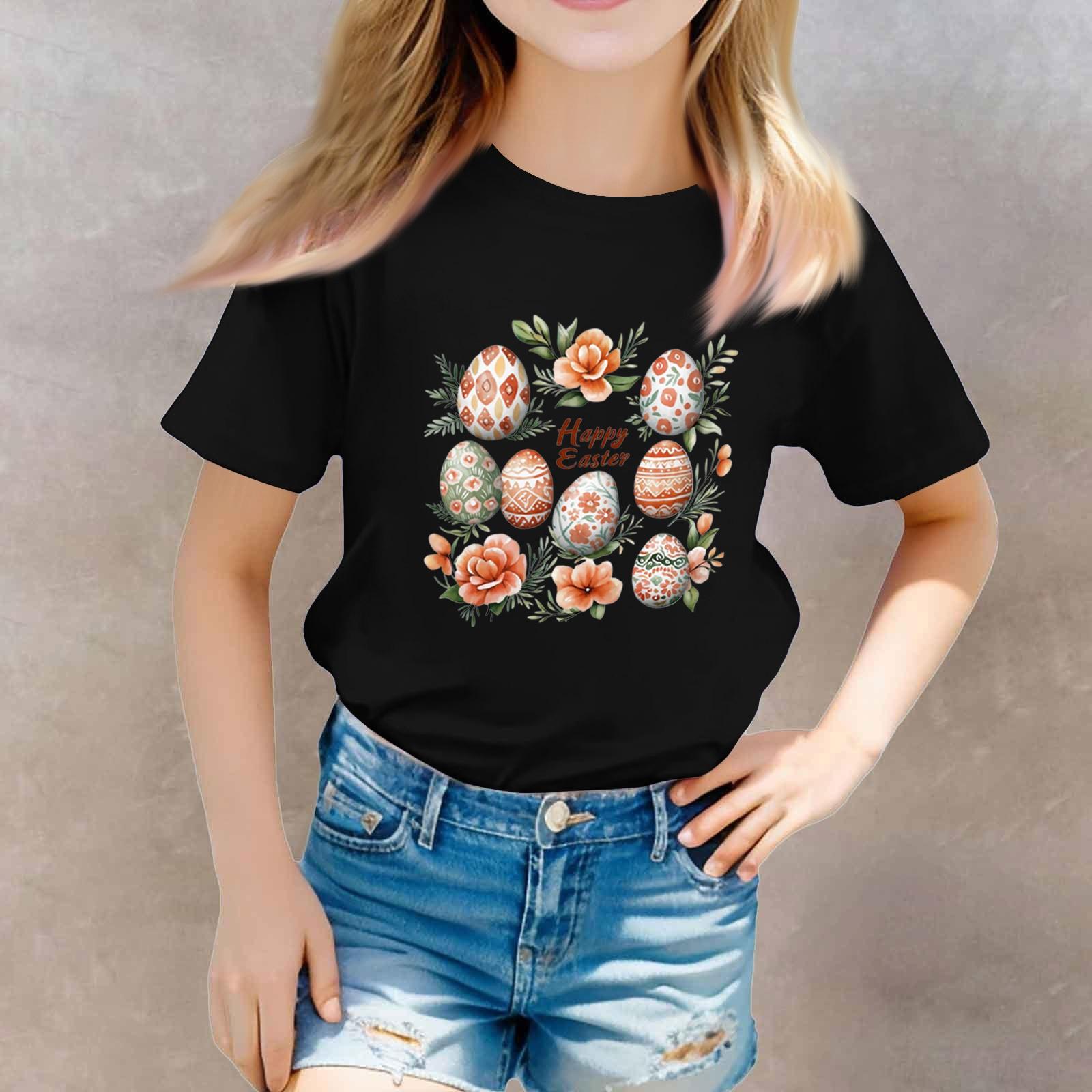 

Футболки для малышей, девочек и мальчиков, детские футболки с короткими рукавами и принтом для мальчиков и девочек 1-12 лет 100 чёрный