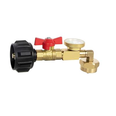Adaptér pro doplňování propanu s ventilem a měřidlem Plnění 90 stupňů 1 LB láhve z 20 LB nádrže