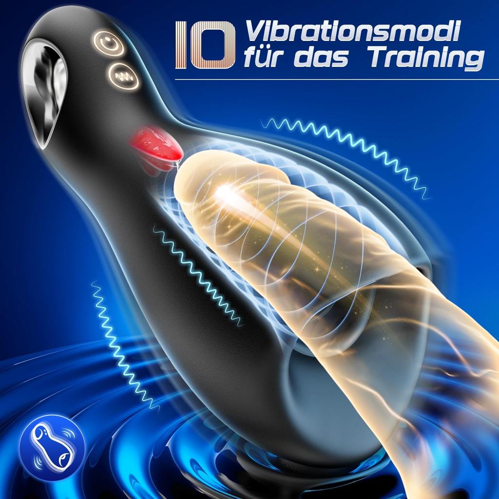 Male Sex Toys Penis Vibrator 10 Vibrations and 5 Vibrations  Tonguing Male Masturbator Penis Trainer Penis Ring Adult Toys