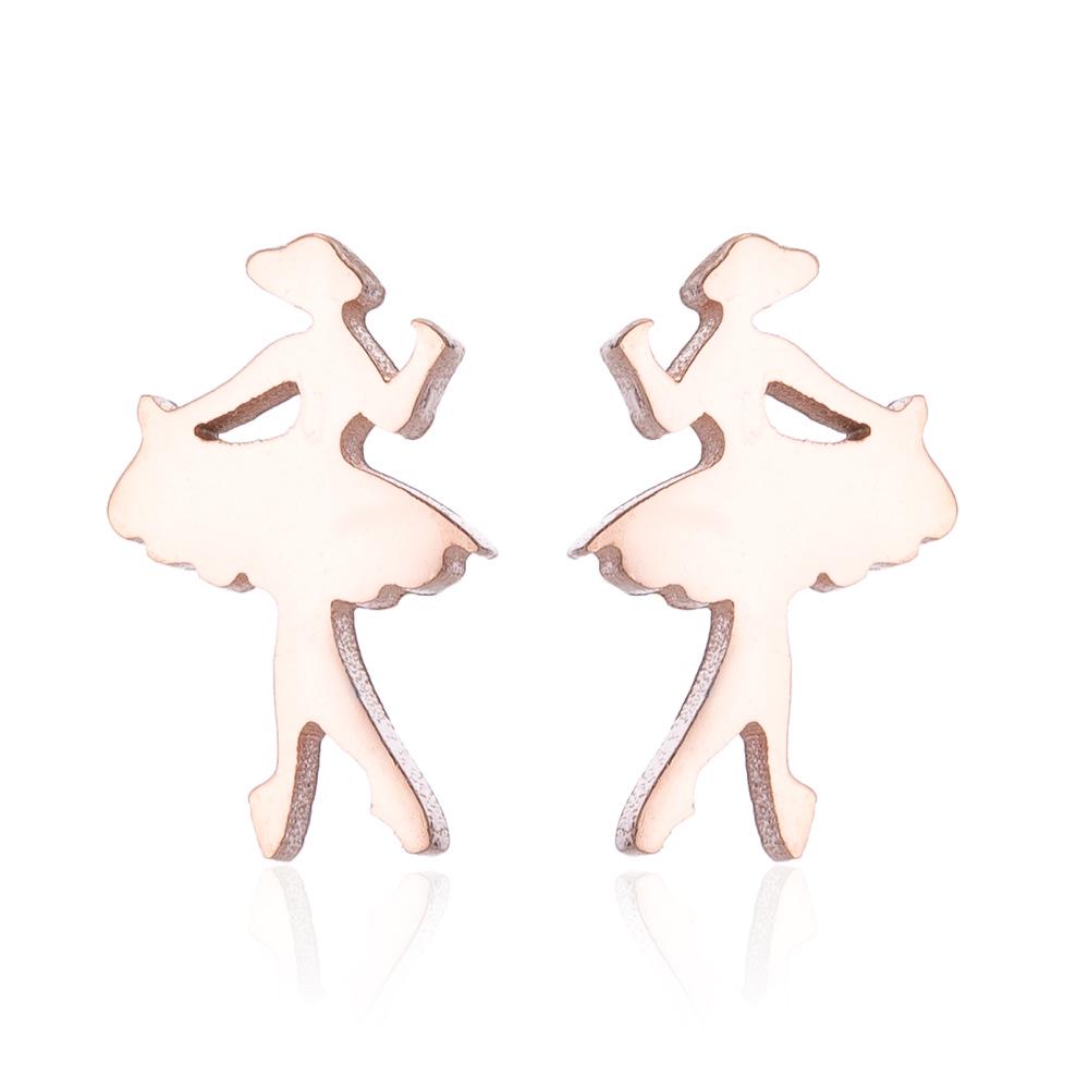 Ballet Girl Christmas Mini Stud Earrings - Cute and Sweet Jewelry for Little Girls