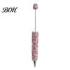 Crystal Diamond Gel Pen Beadable Pens, Bling Rhinestone Beaded DIY Bead Pen, Shaft Set Black Ink Ballpoint Pens for Decorations Office School Supplies