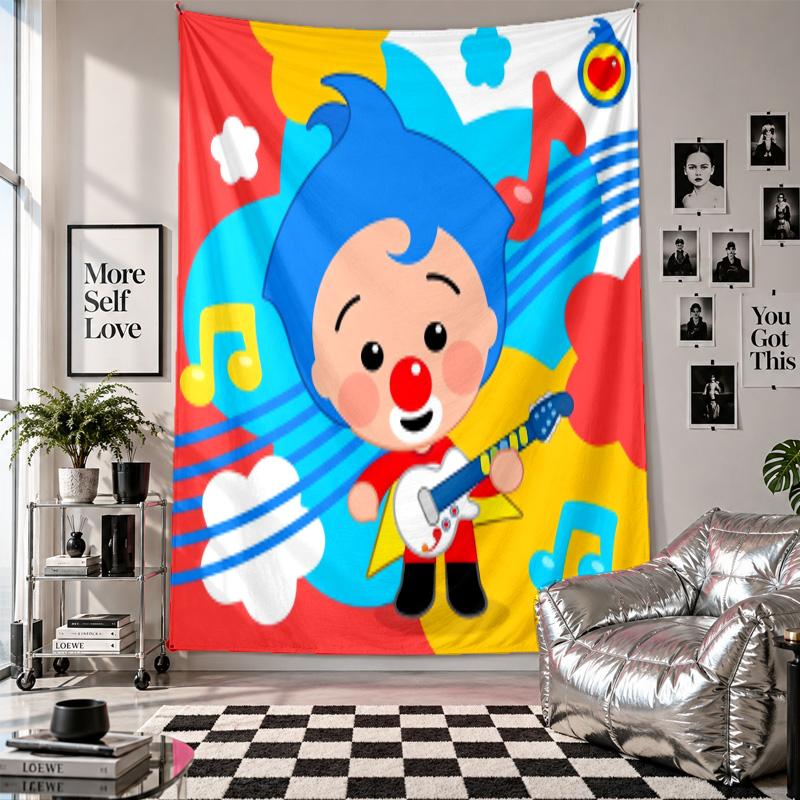 Wall TapestryEl Payaso Plim Plim Art Hanging Cloth Decorative Background Cover for Room Decoration