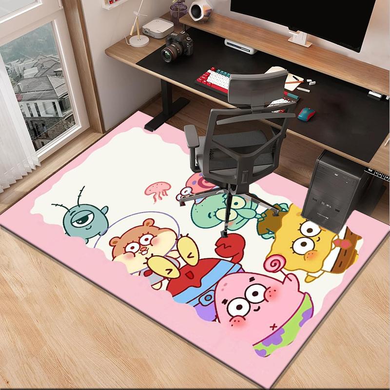 Sponge Expressions Pattern Office Rug Chair Mat, Game Carpet, Suitable for Front Door, Bedroom, Living Room, Desk, Holiday Gift