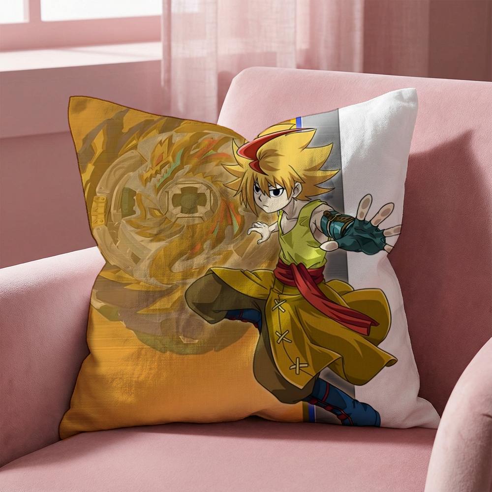 Hot Anime B-Beyblade Cushion Cover Multi-Scene Pillow Cover for Home & Car - Reversible, Soft & Durable for Daily Use