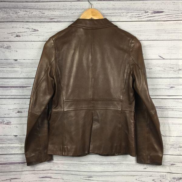 Ships Sheepskin Leather Jacket 2-Button Brown Women's S(USED)
