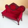 Mini Sofa Nostalgic No Burr Eco-friendly 0.05 Dollhouse Miniature Sofa for Girl