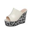 Fashion Shoes Female 2025 Peep Toe Women's Slippers Outdoor Casual Slippers Women Round Toe Super High Wedges Plus Size Women's Sandals