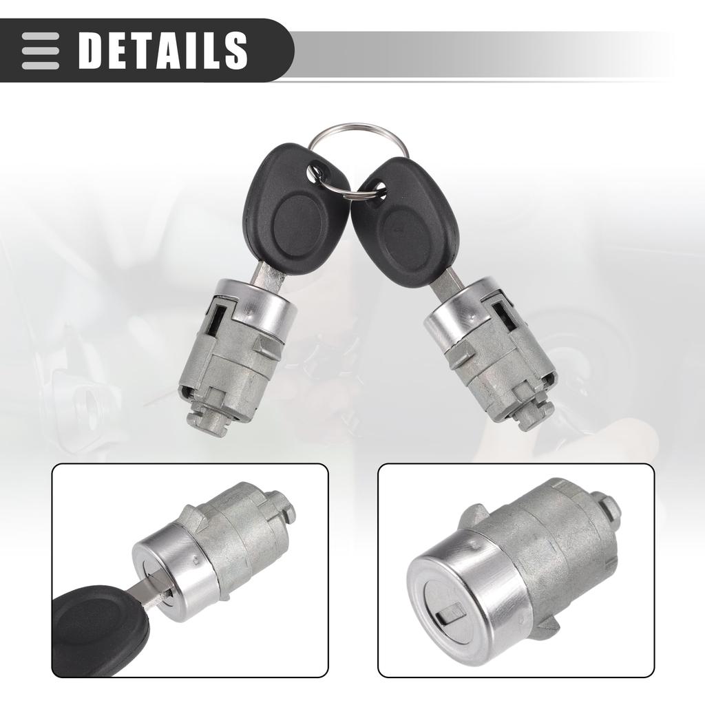 Motoforti Schließzylindersatz, Zündschlosszylinder, Vordertürschlosszylinder für Chevy Silverado 2003-2006, Metall, Enthält 2 Schlüssel, Schwarz, 1 Satz