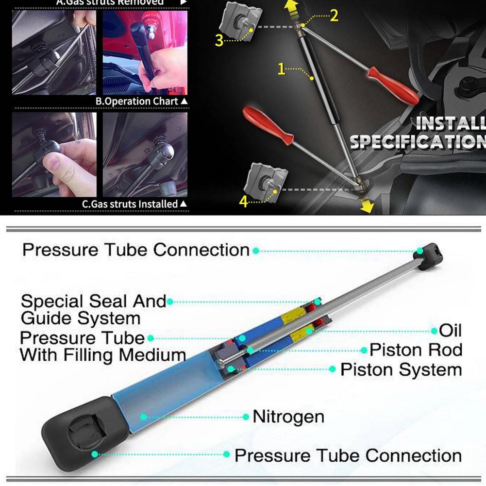 2 Stück Motorhaube Gasdruckfedern Stütze 51237118370 Motorhaube Hebestützen Stoßdämpfer Passend für BMW E81 E82 E87 E88 2004-2012