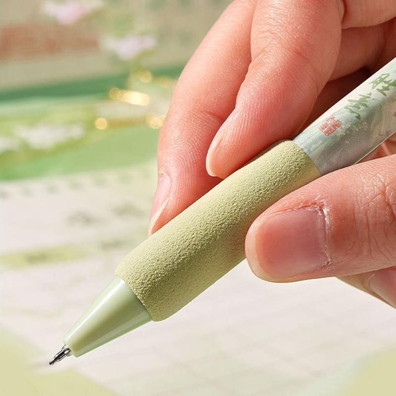 Elegant Floral Patterned Gel Pen With Ergonomic Handle Non Toxic Ink For Students Professional Daily Use Friendly Stationerys