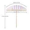 Striped Patio Umbrella with Fringe Outdoor Sunshade Umbrella with Tilt Pole for Balcony Terrace Swimming Pool Beach Garden