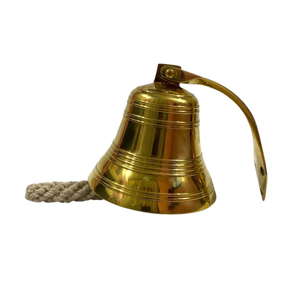 Mosiężny dzwonek ścienny | Grawerowany na zamówienie dzwonek morski | Dzwonek do drzwi | Dzwonek okrętowy | Prezent na ślub lub do dekoracji domu