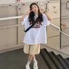 American Retro Heavyweight Pure Cotton Plus Size Short Sleeve T-Shirt Women Summer Loose Shoulder Appropriate 2-300 Pounds Top
