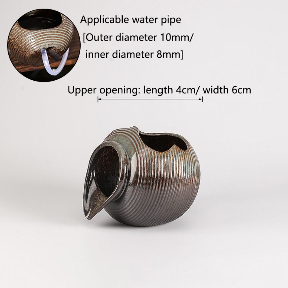 Top Opening Circulating Waterfall Jar Decorative Open Ceramic Tank Flowing Water Fountain  Office