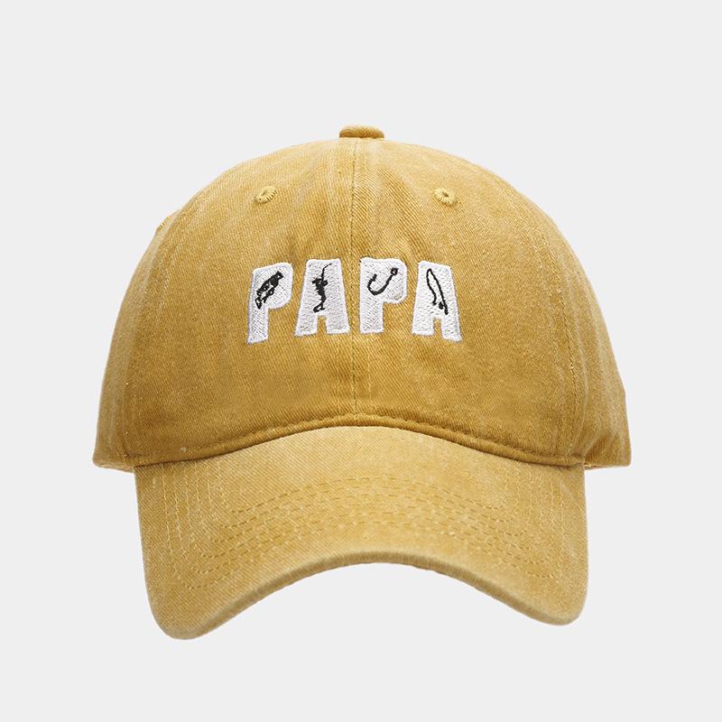 Spring New Product PAPA Embroidery Washed Old Baseball Cap Outdoor Sunshade Sun Protection Cap Casual Cap Tide