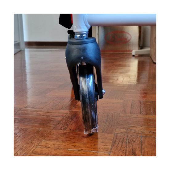 Folding Wheelchair Lightweight Portable Transit Travel Chair Wheelchair with Adjustable Safety Strap Carbon Steel Frame PU Wheels