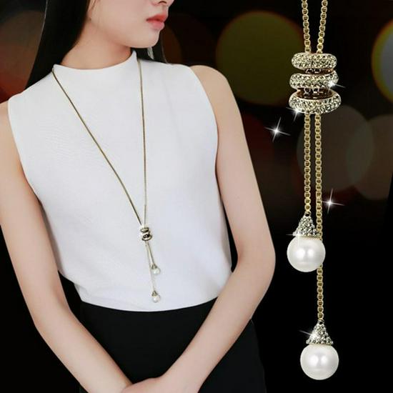 Elegante Quasten-Pulloverkette für Damen - Vielseitiges, hochwertiges europäisches und amerikanisches Design für Herbst/Winter-Mode