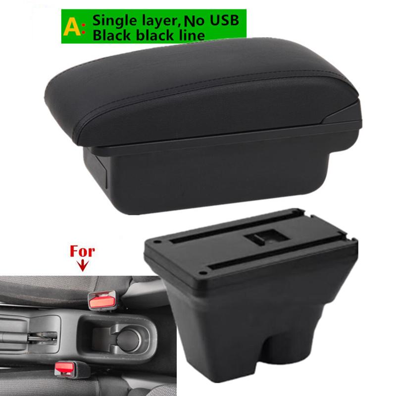 For Citroen C3 Armrest box For Citroen C3 C4 Car Armrest box central Storage Box Interior Dedicated Retrofit Car Accessories A1 black line No USB
