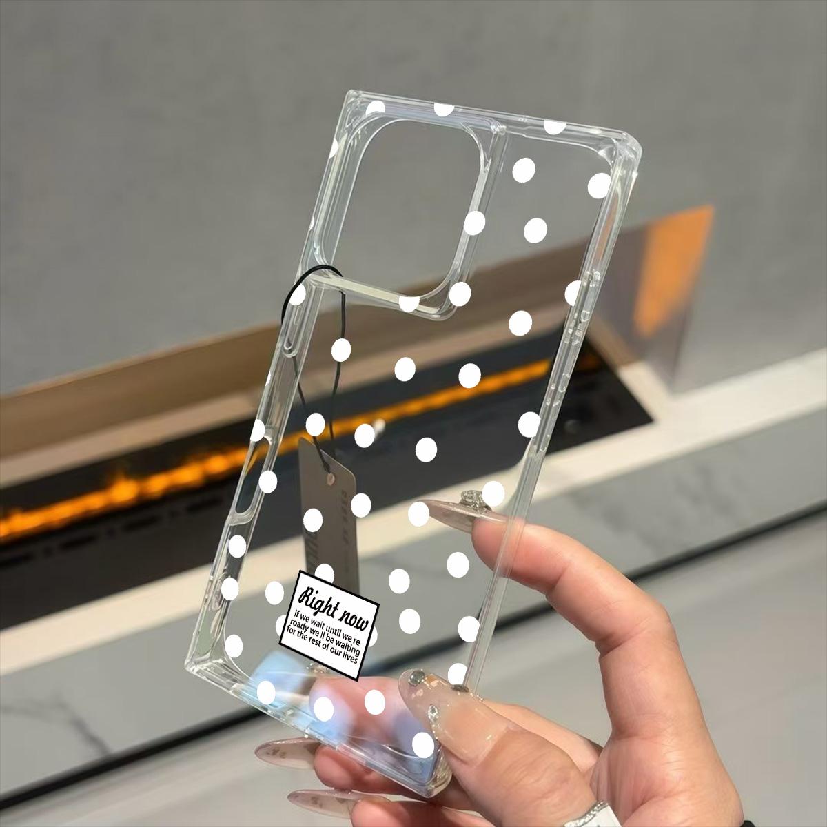 

Прозрачный чехол с квадратной задней крышкой для защиты трубки для iPhone 15 Plus 12 16 ProMax 14 Pro Max 11 13, защита от окисления, чехол с узором в белый горошек iphone 11 ProMax