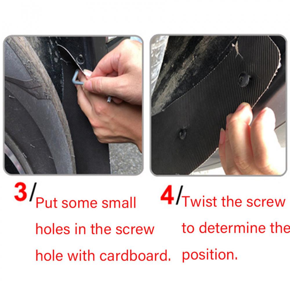 4 Pezzi Parafango Parafanghi Copri Parafango in Gomma Nera per Auto Anti-Collisione 43.5X23X5Cm
