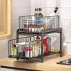 PluieSoleil Under-Sink Storage with Sliding Shelves, 2-Tier Kitchen Storage Rack, 27cm Wide X 37cm Deep X 38.5cm High, Large Capacity Under-Bathroom S