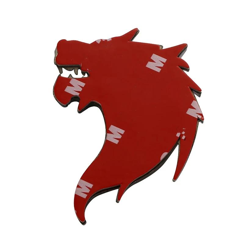 Car 3d Three-dimensional Modified Metal Wolf Head Car Logo Beast Logo Body Logo Car Rear Sticker Decorative Sticker Mid-net Logo