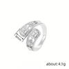 Open Ring Female, Adjustable Micro-Inlaid Zircon Ring Chic Style Fashion