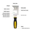 13-in-1 Multi-Function Putty Knife, Stainless Steel Paint Scraper with Comb, Paint Roller Cleaner, Hammerable End Cap