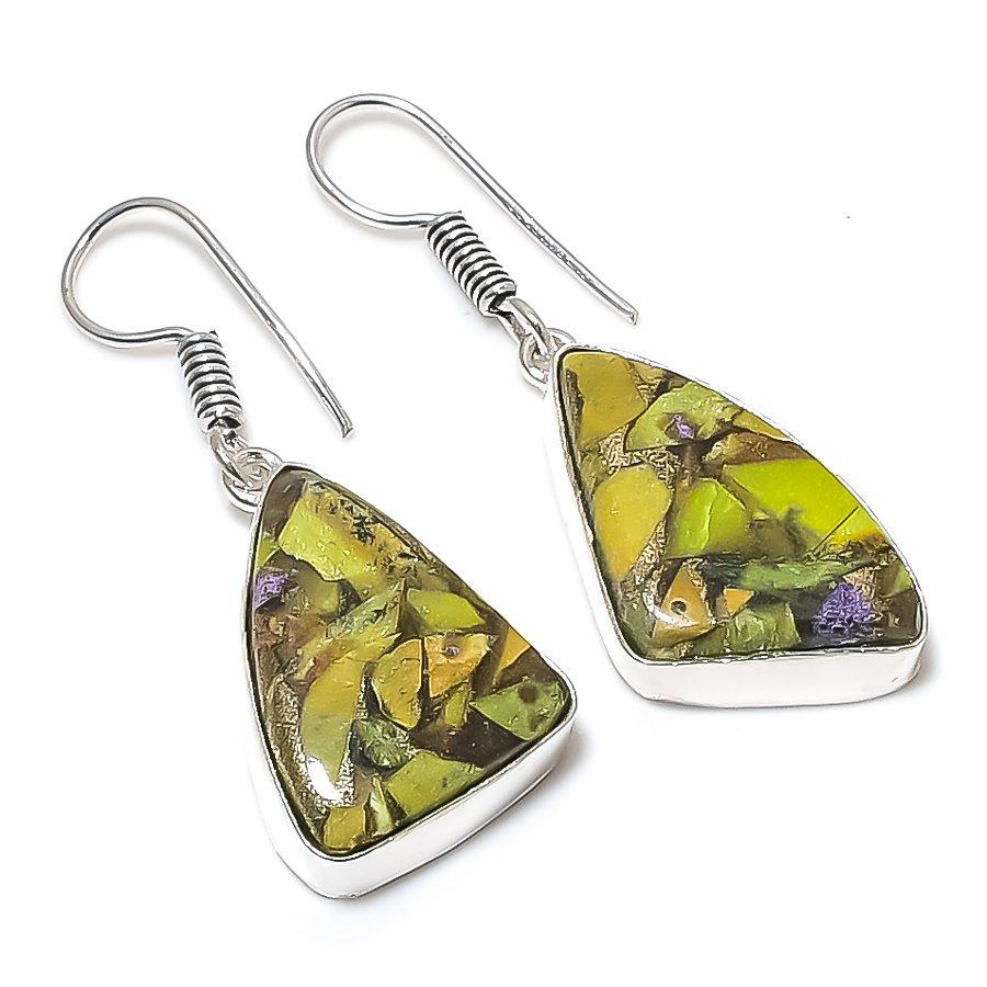 

Подарочные серьги из стерлингового серебра 925 пробы с натуральным камнем стихтитом 1,73 дюйма P5W28