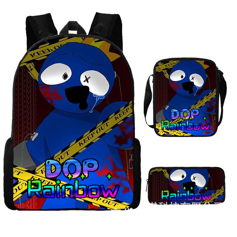 Large Capacity Schoolbag with Shoulder Strap; Student Three-piece Pencil Case Set