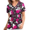 Women's T-shirt V-neck Nurse Uniform Casual and Comfortable Short Sleeved Women's Dreamy Printed T-shirt