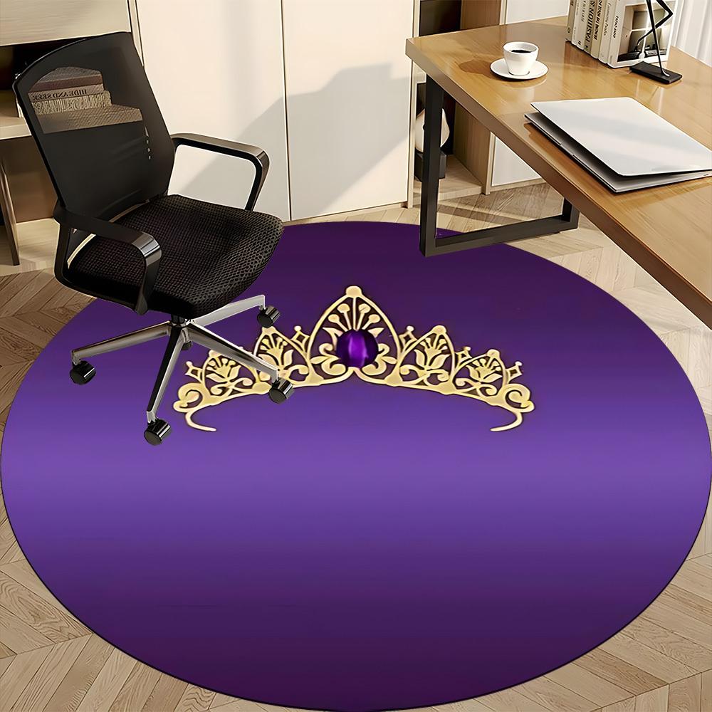 1pc Crown Tiara Chair Carpet for Office Non Slip, Machine Washable Rug for Office, Room Holiday Decor for Christmas, Birthday Polyester
