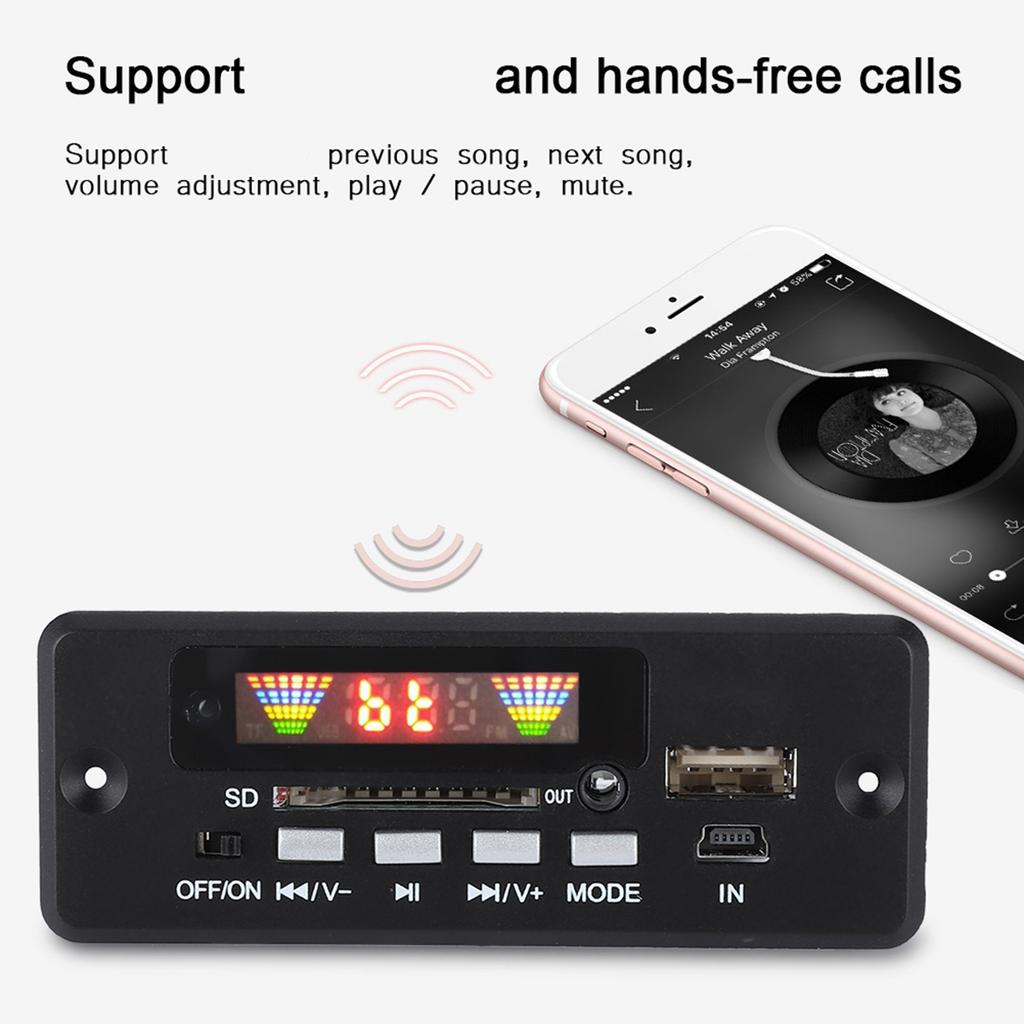 02EBT DX Car Vehicle Hands Free Call Decoder Board Bluetooth Remote Control (Black)