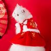 Festive New Year Cat Tang Suit Thickened Thermal Dress Child Kitten Puppy Hanfu Skirt Chinese New Year Pet Cat Clothes